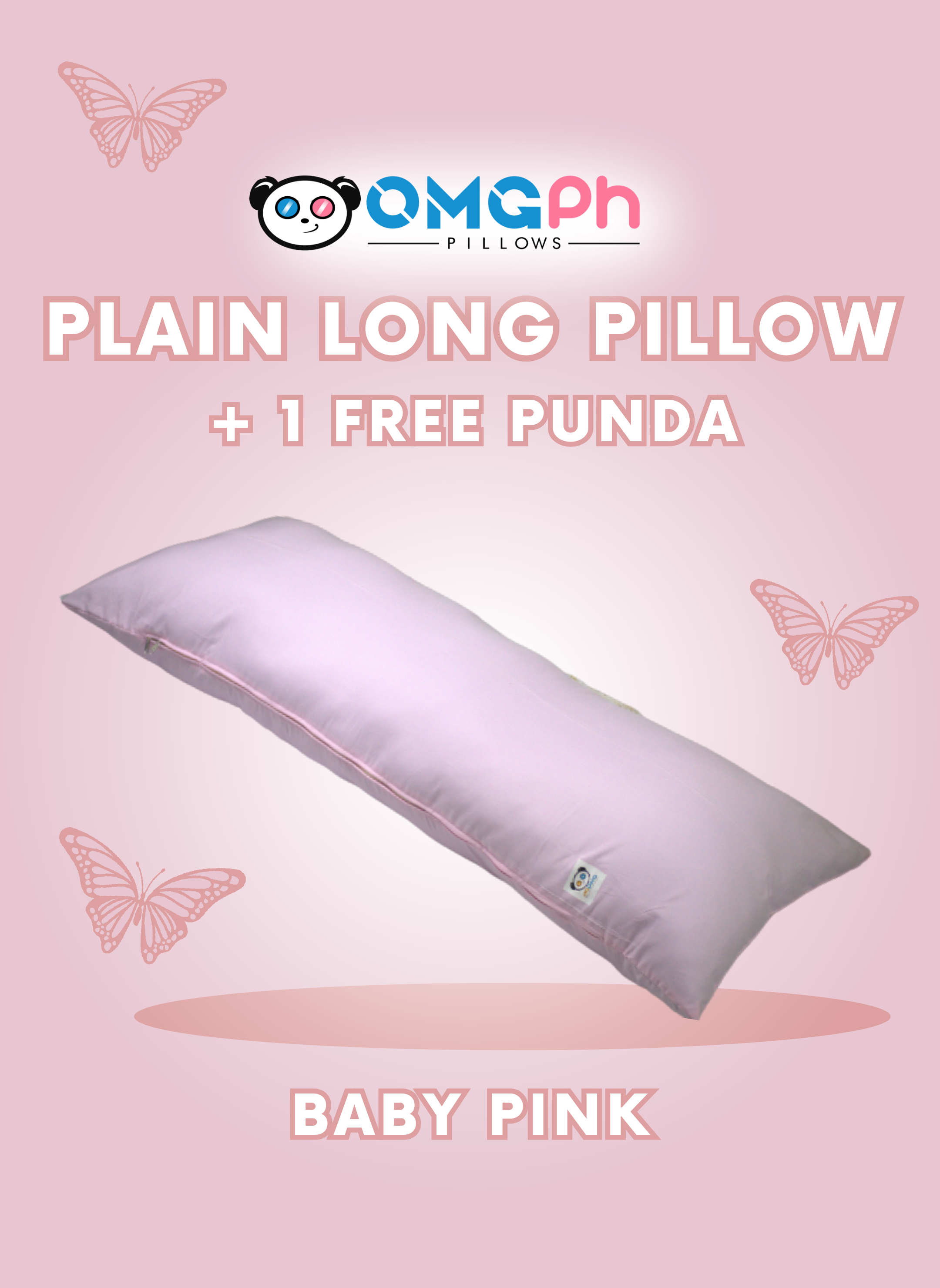 OMGPh Plain Body Long Pillow – 18×45 IN | Buy 1 Pillow Get 1 Punda