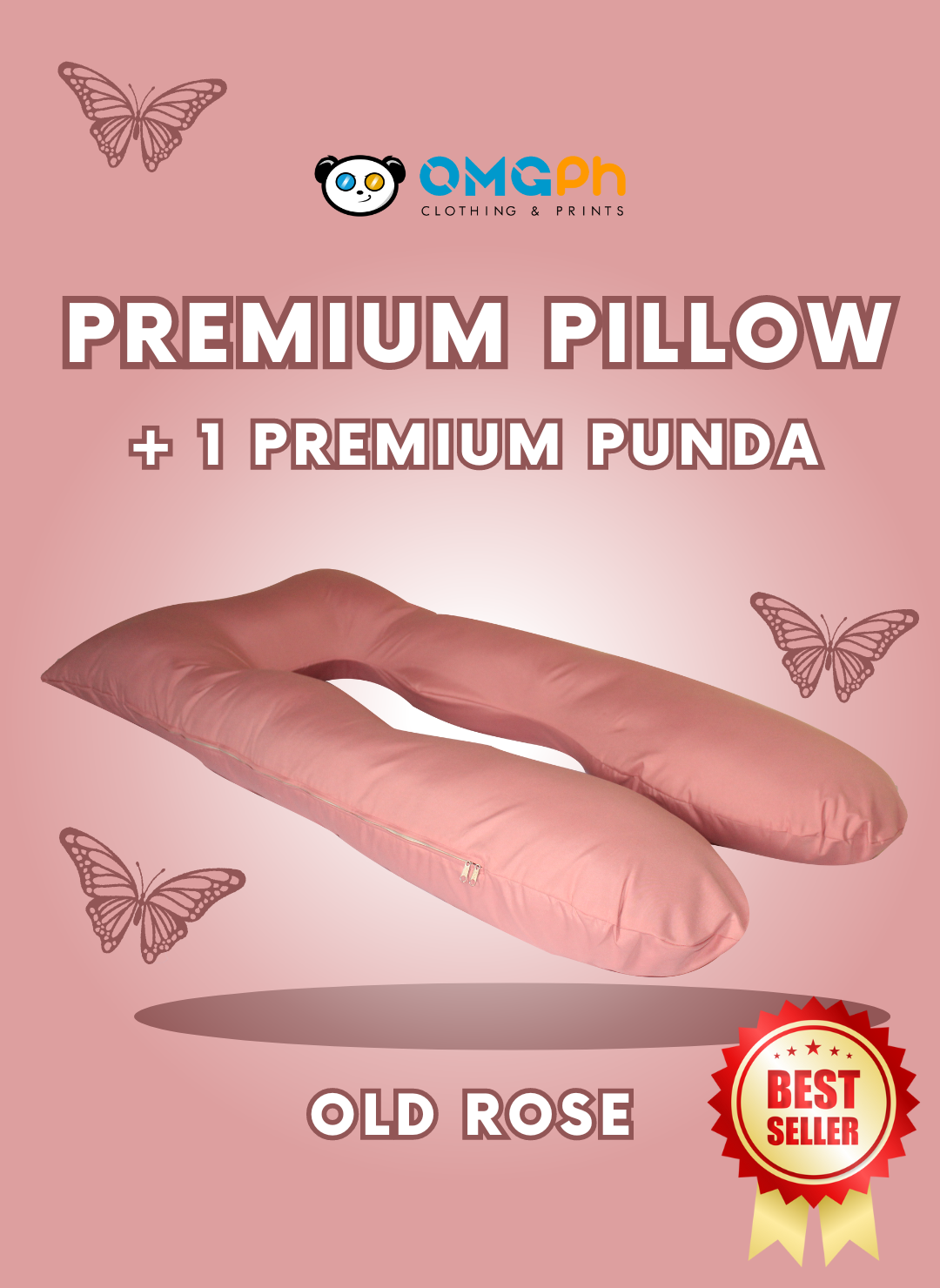 OMGPh Premium 4,6 FT, 2.5 KG U-Shaped Pregnancy Pillow Full-Body Maternity BUY 1 Pillow Get 2 Punda